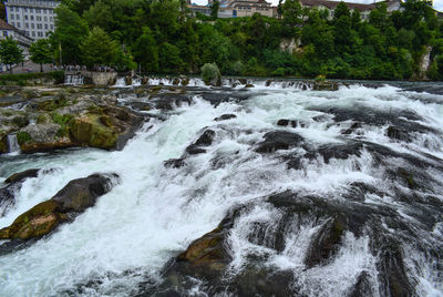 Scenic view of waterfall in forest