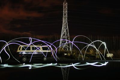 Light trails at night