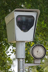 Close-up of telephone booth