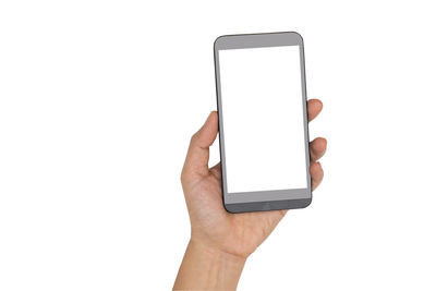 Low section of person holding mobile phone