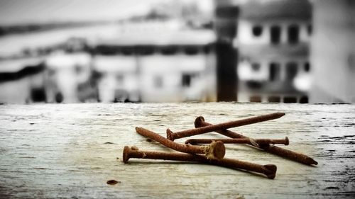 Close-up of cigarette on table