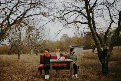 People sitting in park