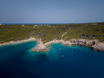 Aerial view of the caribbean sea of the tremiti islands