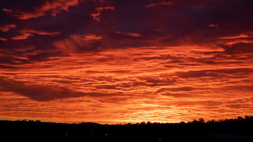 Scenic view of dramatic sky during sunset
