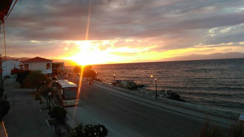 Scenic view of sea at sunset