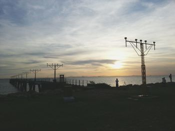 Scenic view of sea at sunset