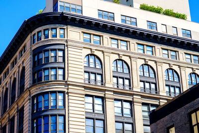 Low angle view of building against clear sky