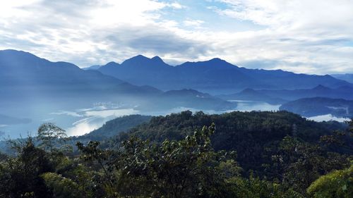 Landscape with mountain range against the sky