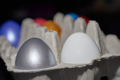 Close-up of eggs in container