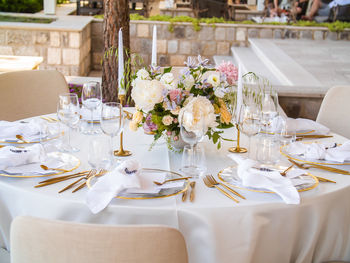 Place setting on table