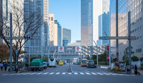 View of skyscrapers in city