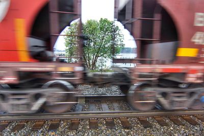 Blurred motion of train