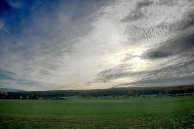 Scenic view of field against sky