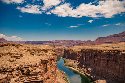 Scenic view of landscape against cloudy sky