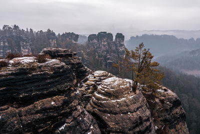 View of rock formation against sky