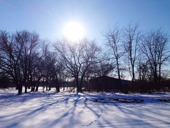 Scenic view of snow covered landscape