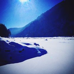 Scenic view of snowcapped mountains