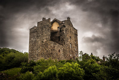 Low angle view of castle against sky