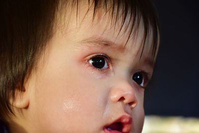 Close-up of cute baby boy crying