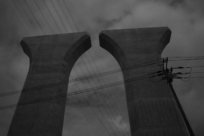 Low angle view of modern building against sky