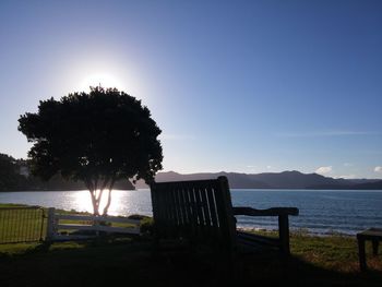 Scenic view of calm sea at sunset