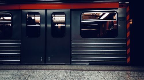 Train at railroad station platform