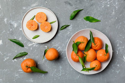 High angle view of fruits in plate