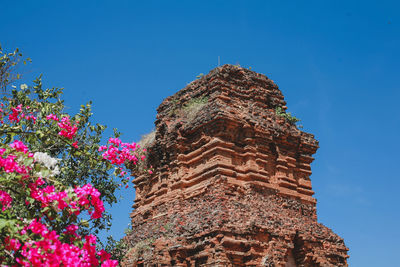 Low angle view of temple against clear sky