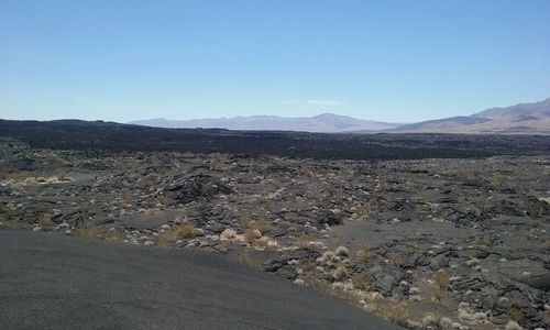 Scenic view of mountains against clear sky