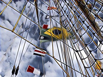 Flags -  low angle view of sky