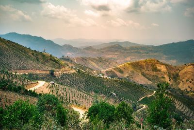 High angle view of landscape against sky