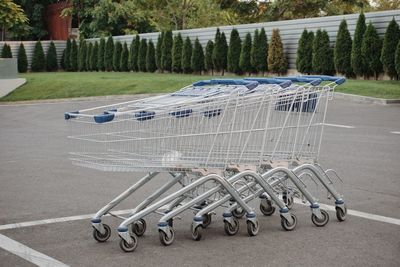 Shopping carts on road