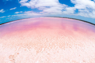 Low angle view of beach against sky