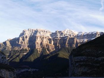 Low angle view of mountain against sky