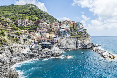 Aerial view of manarola in the cinque terre