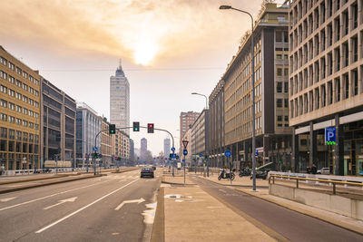 Vittor pisani street near central station in milan city downtown