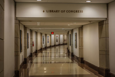 Empty corridor of building