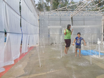 Children playing in water