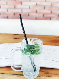 Close-up of drink on table