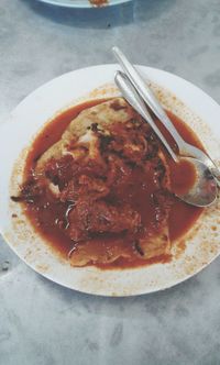 Close-up of served food