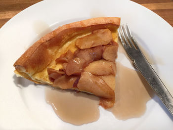 High angle view of dessert in plate