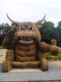 Close-up of animal sculpture