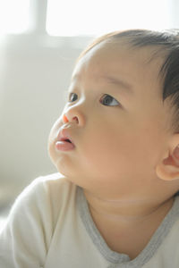Close-up portrait of cute baby girl