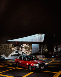 Cars on road at night
