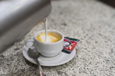 Close-up of coffee on table