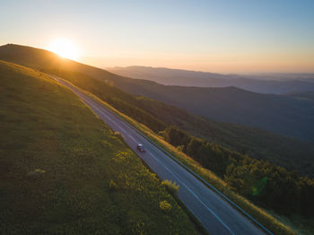 Scenic view of landscape against sky during sunset