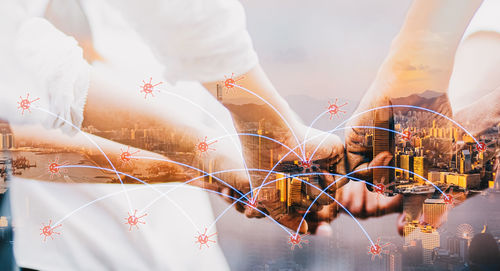 Digital composite image of people