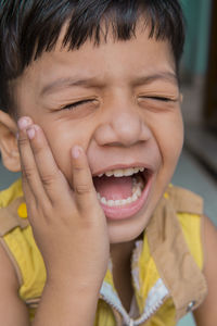 Close-up portrait of cute boy