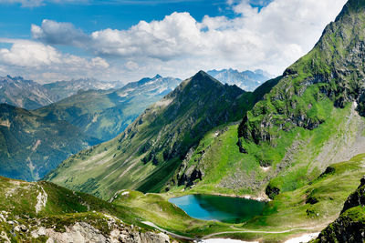 Scenic view of mountains against sky