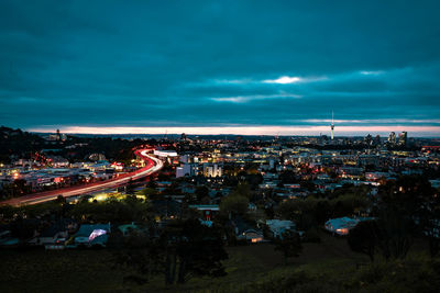 View of newmarket and the auckland southern motorway from mt hobson 